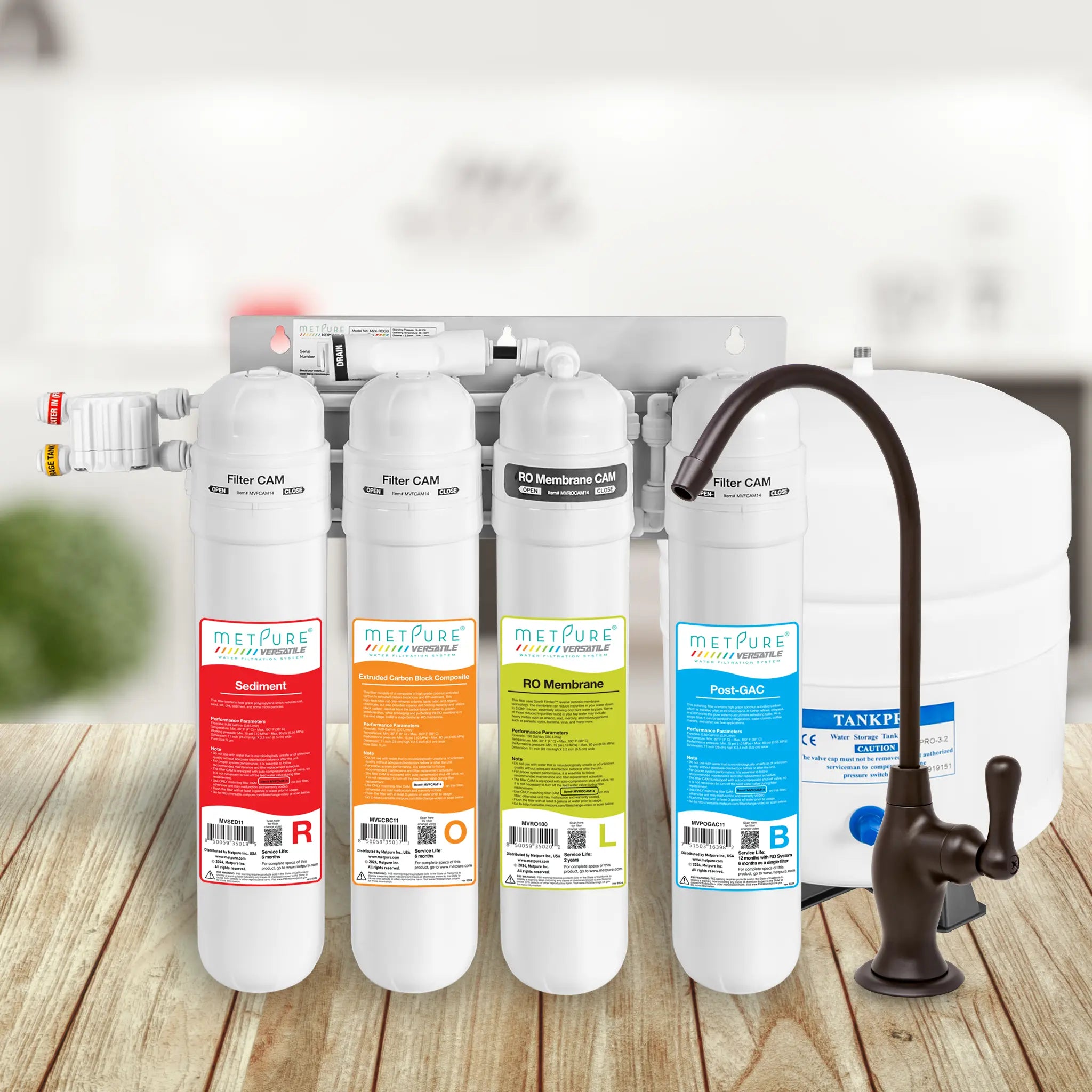 4 Stage Quick Twist Whole House Water Filtration System. Metpure Versatile Customizable Reverse Osmosis RO Water Filtration System. Complete System With Hardware, Filters, Storage Tank, and Faucet. (Select Your System Type and Faucet) - Image 69