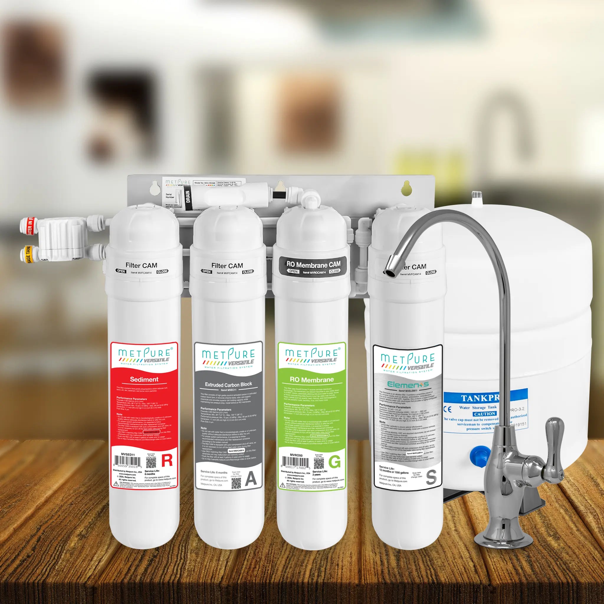 4 Stage Quick Twist Whole House Water Filtration System. Metpure Versatile Customizable Reverse Osmosis RO Water Filtration System. Complete System With Hardware, Filters, Storage Tank, and Faucet. (Select Your System Type and Faucet) - Image 92