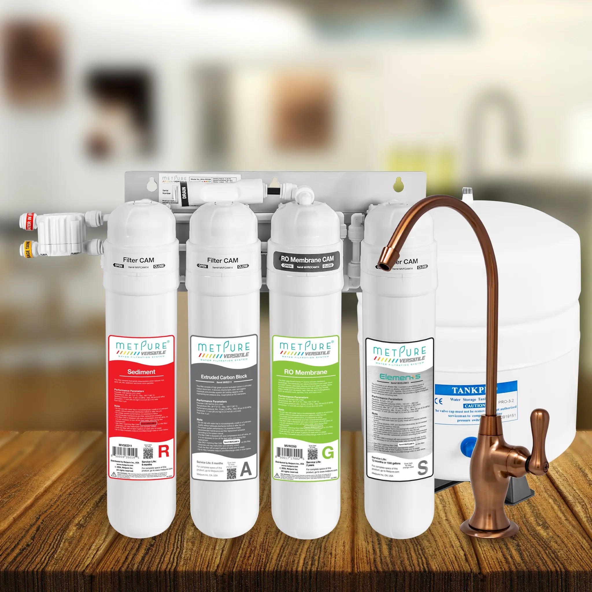 4 Stage Quick Twist Whole House Water Filtration System. Metpure Versatile Customizable Reverse Osmosis RO Water Filtration System. Complete System With Hardware, Filters, Storage Tank, and Faucet. (Select Your System Type and Faucet) - Image 91