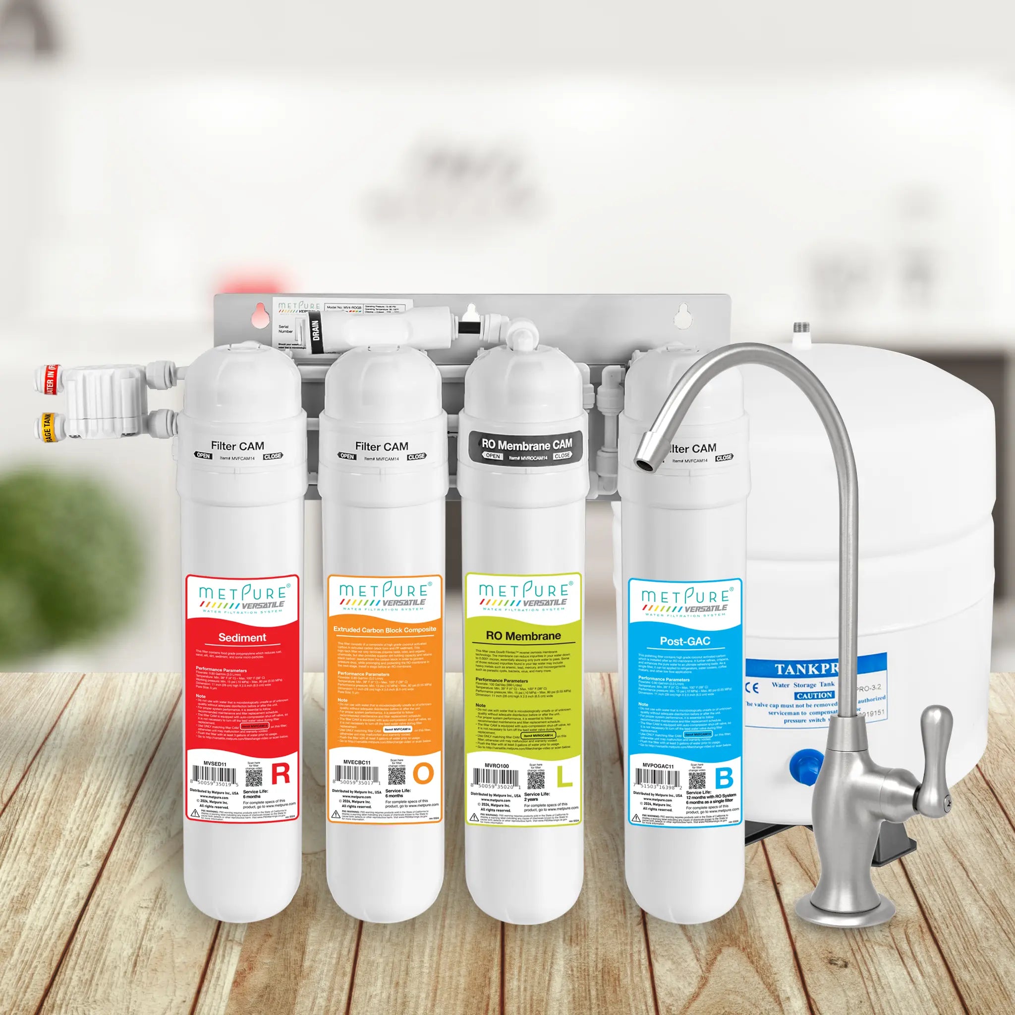 4 Stage Quick Twist Whole House Water Filtration System. Metpure Versatile Customizable Reverse Osmosis RO Water Filtration System. Complete System With Hardware, Filters, Storage Tank, and Faucet. (Select Your System Type and Faucet) - Image 104
