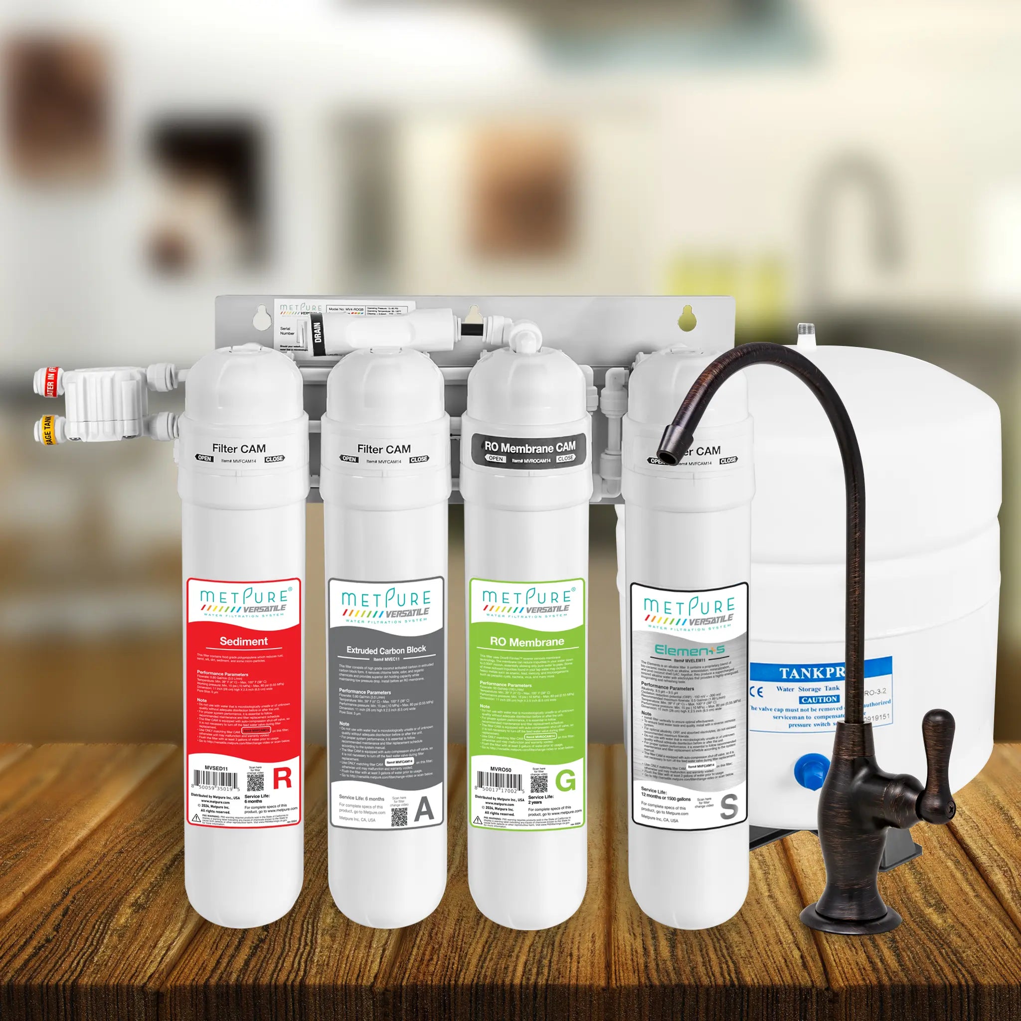 4 Stage Quick Twist Whole House Water Filtration System. Metpure Versatile Customizable Reverse Osmosis RO Water Filtration System. Complete System With Hardware, Filters, Storage Tank, and Faucet. (Select Your System Type and Faucet) - Image 90