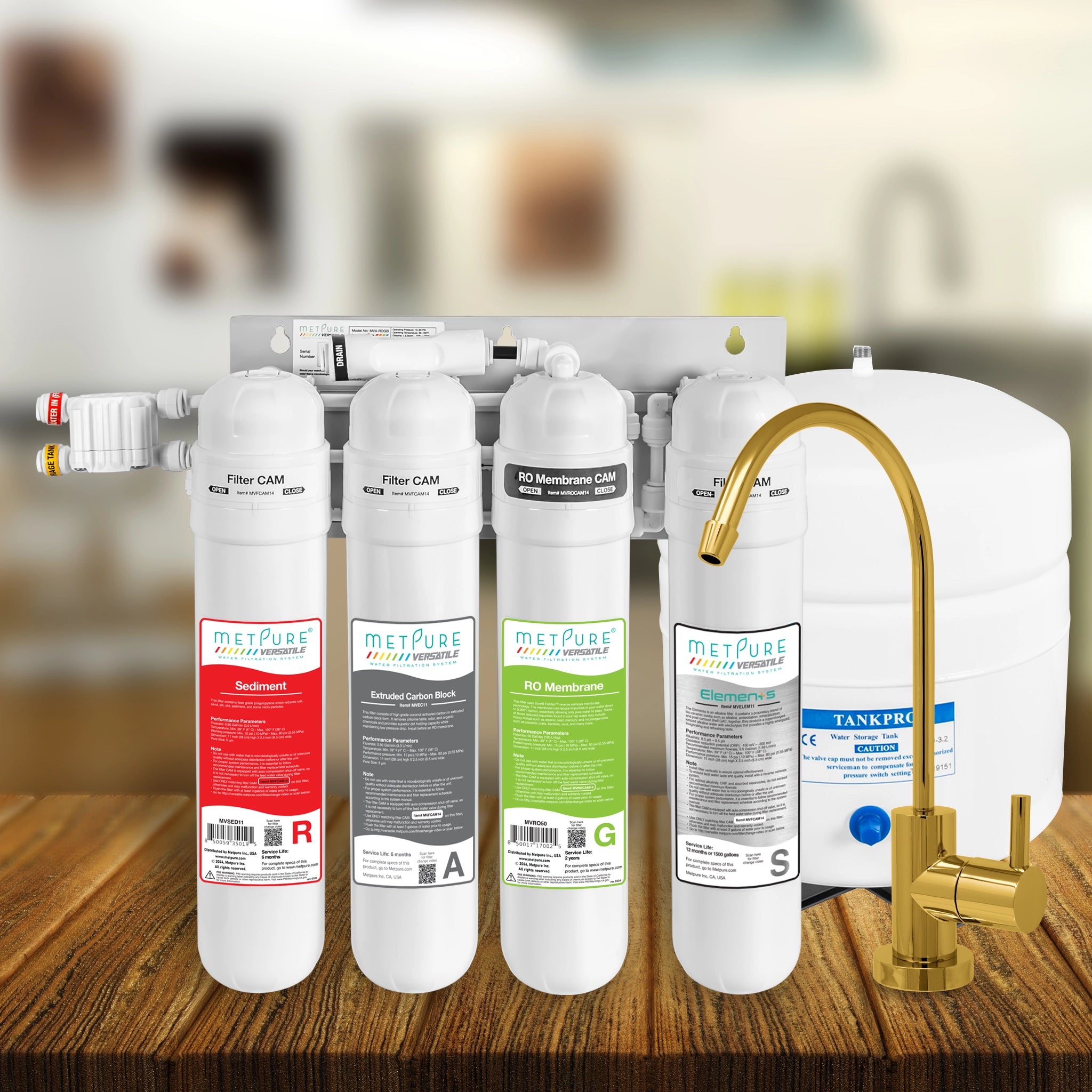4 Stage Quick Twist Whole House Water Filtration System. Metpure Versatile Customizable Reverse Osmosis RO Water Filtration System. Complete System With Hardware, Filters, Storage Tank, and Faucet. (Select Your System Type and Faucet) - Image 160