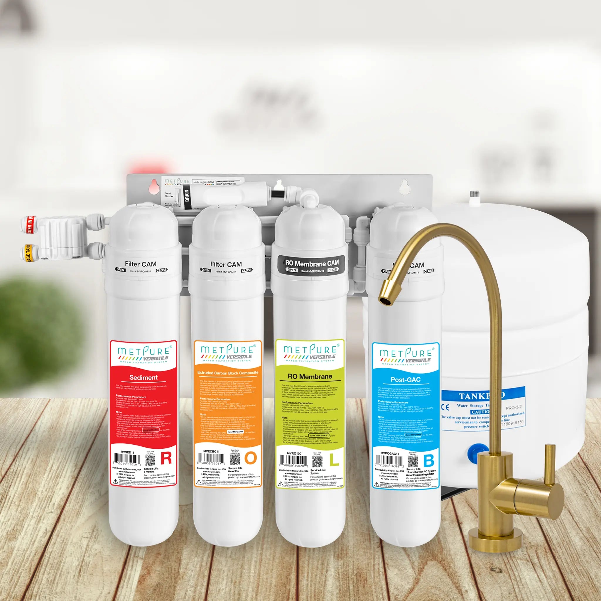 4 Stage Quick Twist Whole House Water Filtration System. Metpure Versatile Customizable Reverse Osmosis RO Water Filtration System. Complete System With Hardware, Filters, Storage Tank, and Faucet. (Select Your System Type and Faucet) - Image 74