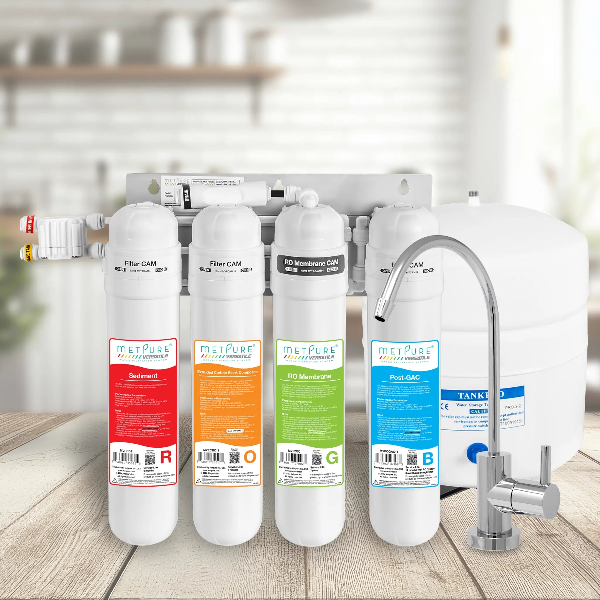4 Stage Quick Twist Whole House Water Filtration System. Metpure Versatile Customizable Reverse Osmosis RO Water Filtration System. Complete System With Hardware, Filters, Storage Tank, and Faucet. (Select Your System Type and Faucet) - Image 45