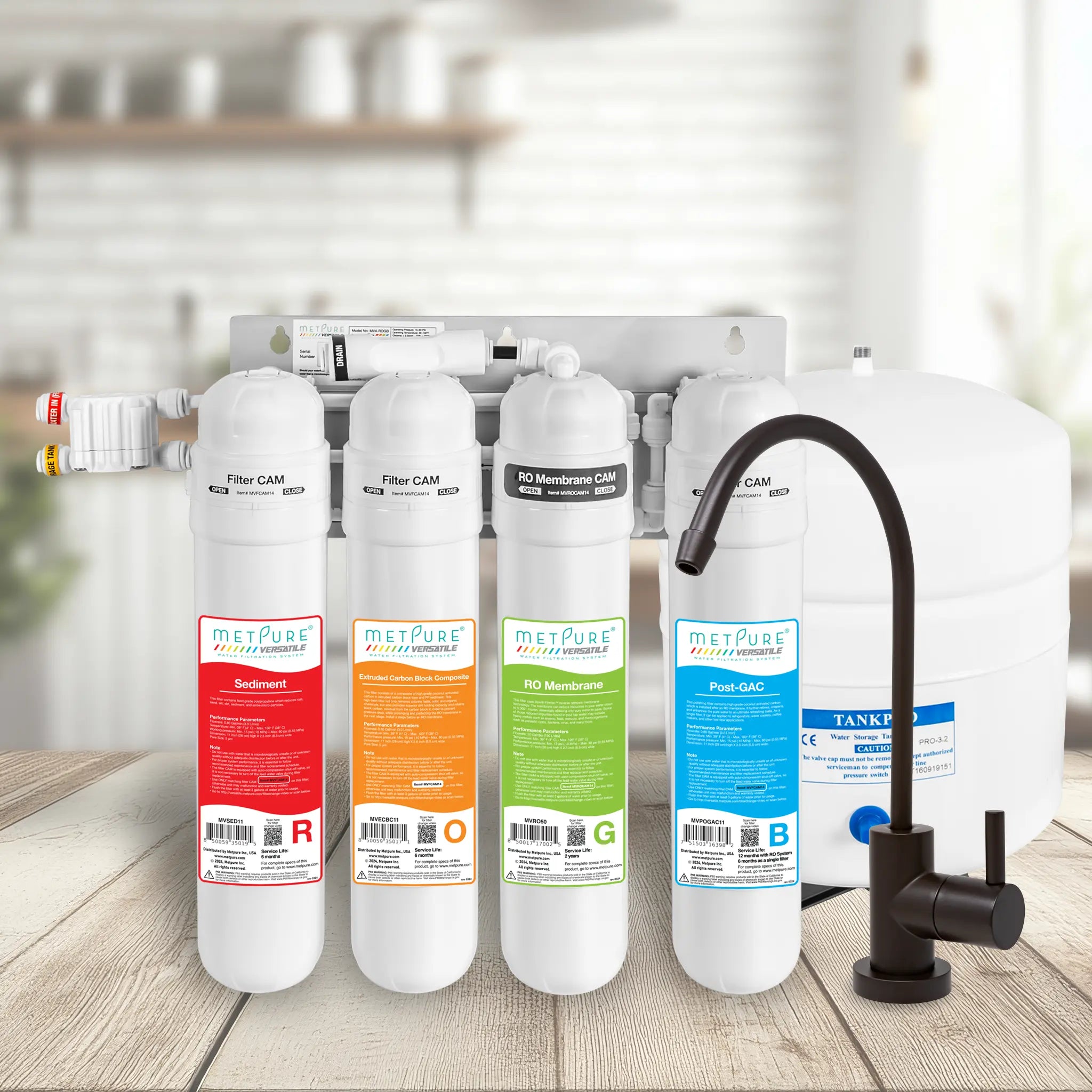 4 Stage Quick Twist Whole House Water Filtration System. Metpure Versatile Customizable Reverse Osmosis RO Water Filtration System. Complete System With Hardware, Filters, Storage Tank, and Faucet. (Select Your System Type and Faucet) - Image 117