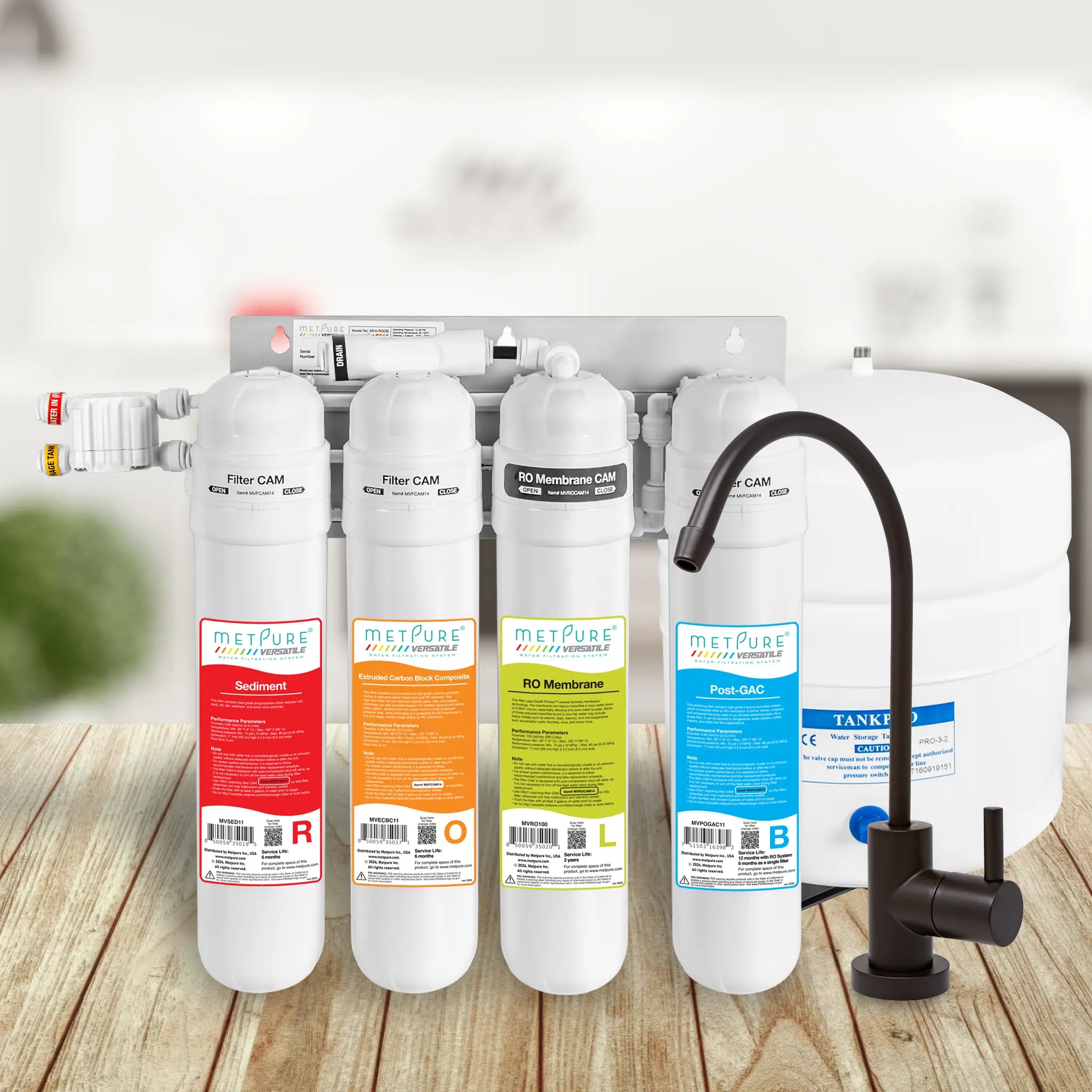 4 Stage Quick Twist Whole House Water Filtration System. Metpure Versatile Customizable Reverse Osmosis RO Water Filtration System. Complete System With Hardware, Filters, Storage Tank, and Faucet. (Select Your System Type and Faucet) - Image 118