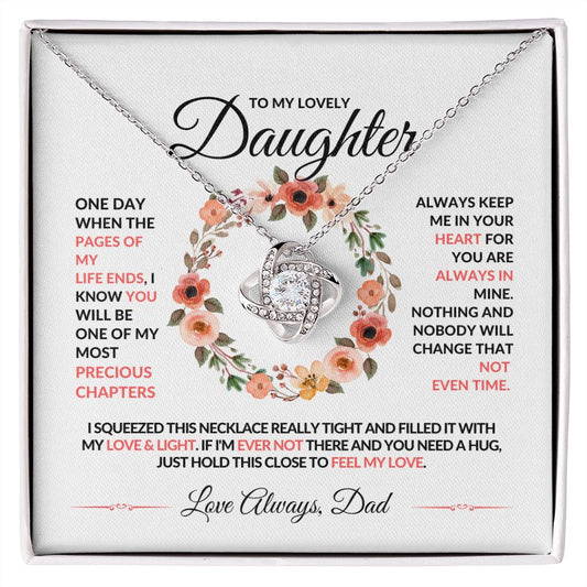 To My Lovely Daughter Love Dad | Love Knot Necklace