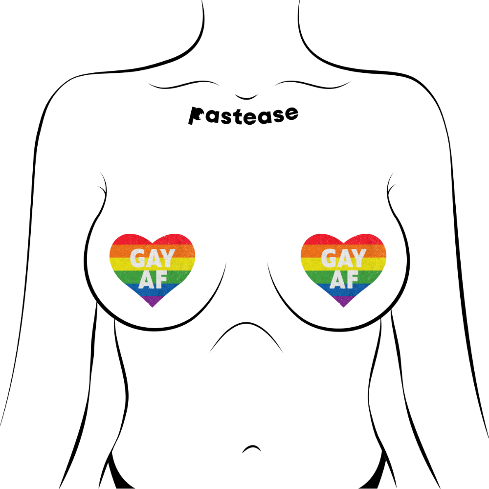 Love: Reflective Rainbow Heart Nipple Pasties