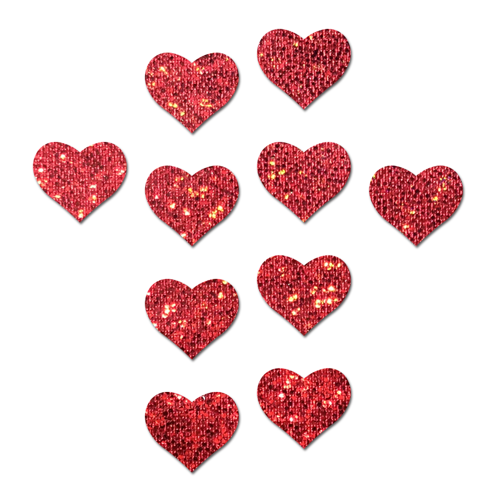 Love: Crystal Red Sparkling Heart Nipple Pasties