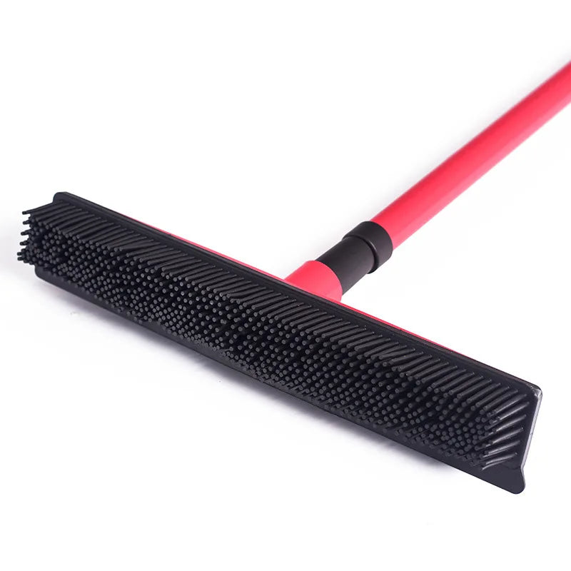 Customizable Rubber Broom Hair Lint Removal Device Telescopic Bristles Magic Clean Sweeper Squeegee Bristle Long Push Broom