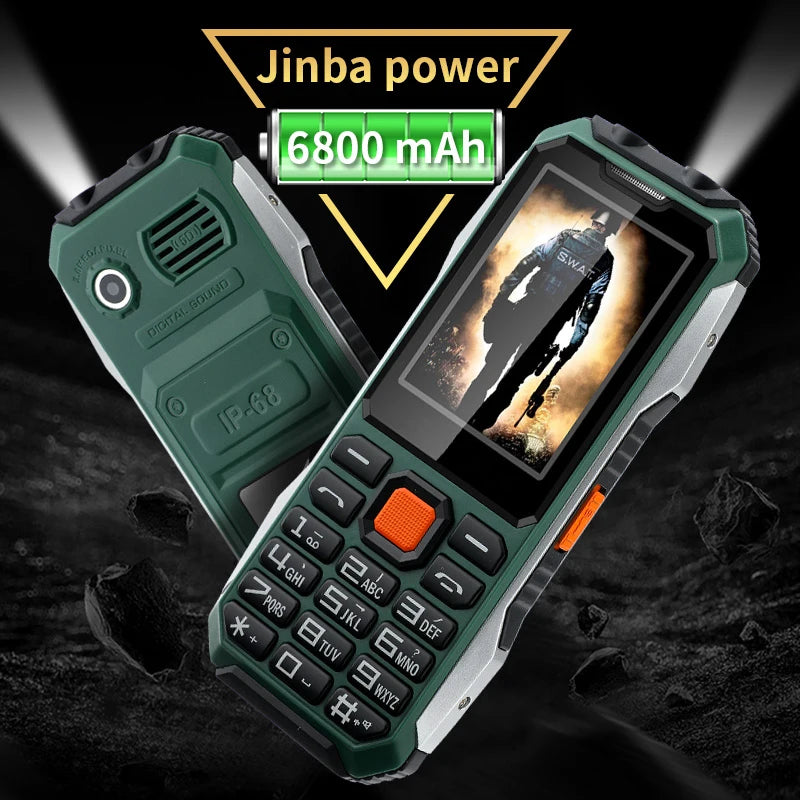 Slim Rugged Outdoor Phone - Dual SIM, Big Button, Long Standby