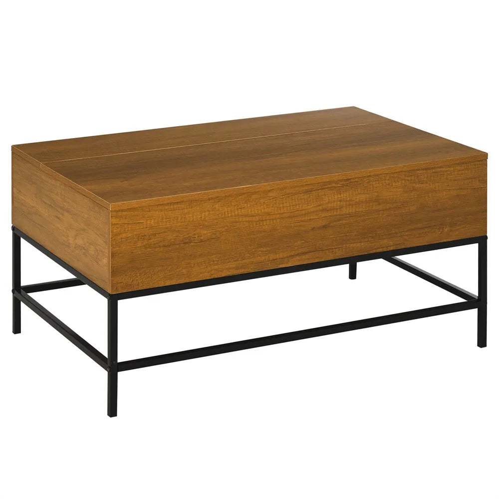 Homcom Liftable Coffee Table with Hidden Storage Metal Legs