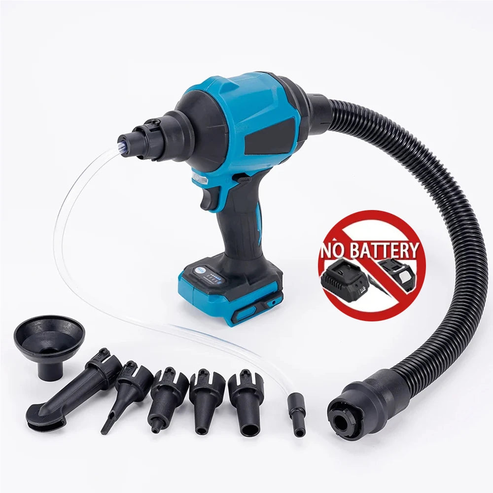 6IN1 Cordless Air Blower With Nozzle Dusting Machine Multifunction Dust Blower Inflator Vacuum Tool For Makita 18V Battery