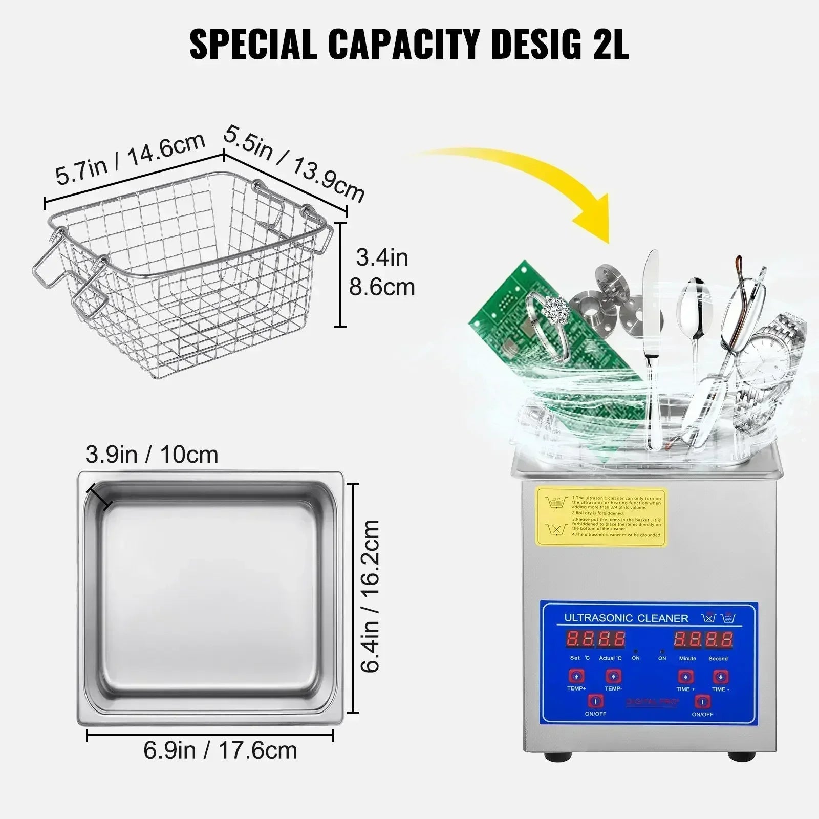 VEVOR 1.3L 2L 3L 6L 10L 15L 22L 30L Ultrasonic Cleaner Lave-Dishes Portable Washing Machine Diswasher Ultrasound Home Appliances