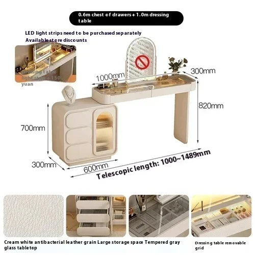 Bedroom Luxury Vanity Table Drawer Elegant Home Makeup Vanity Table Girls Multifunctional Comoda Pra Quarto Dressers Woltu