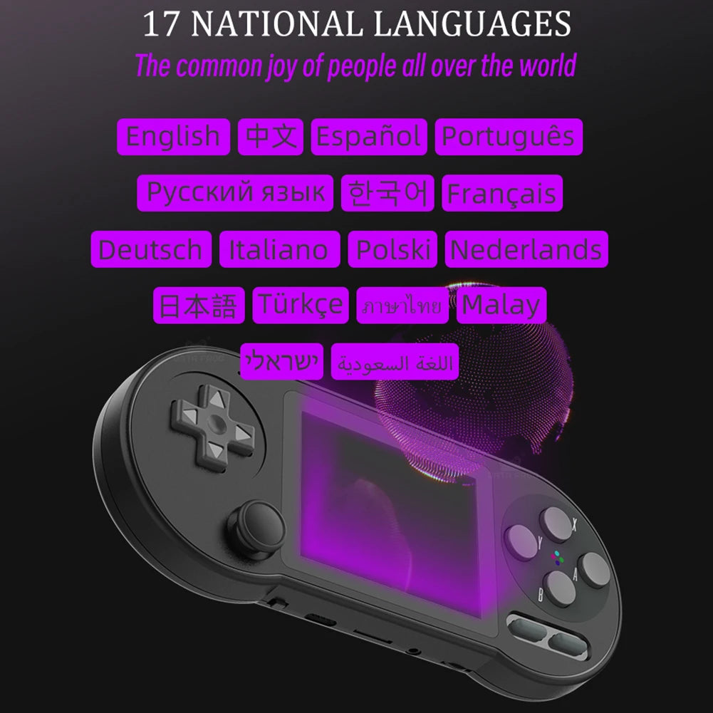 3 Inch Retro Game Console Comfortable Grip Mini Handheld Game Console Type-C Charging HD IPS Screen Birthday Gift for Children