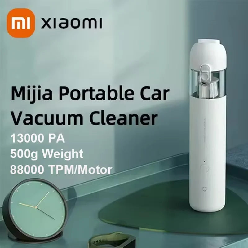 Xiaomi Mijia Portable Car Vacuum Cleaner Mini Handheld Wireless Cleaning Machine for Home Auto Supplies 13000Pa Cyclone Suction