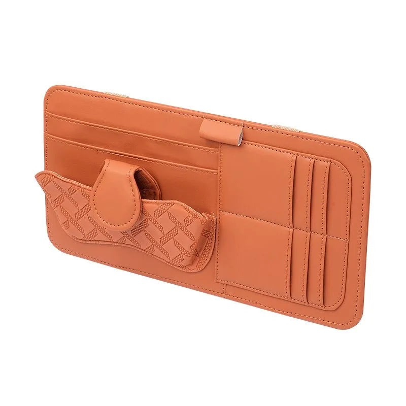 Multifunctional Car Storage Bag Sunshade Card Holder Sunglasses Clip Car Glasses Organizer
