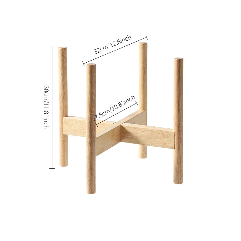 Solid Wood Flower Shelf Vintage Plant Holder Balcony Garden Decor Wooden Display Rack for Pots Indoor Outdoor