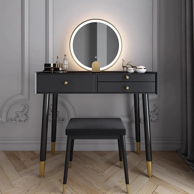 Modern White Dressing Table Luxury Minimalist Bedroom Nordic Dressing Table Girls Storage Penteadeira Para Quarto Furniture