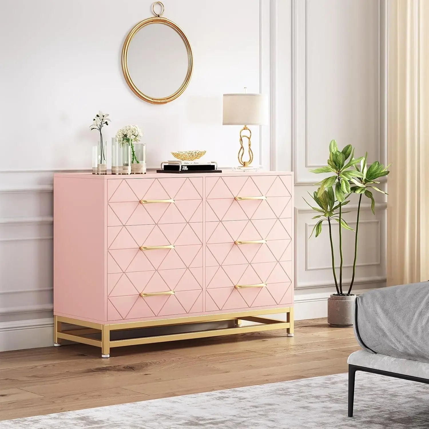 Dresser for Bedroom  TV Stand Dressers Chest of Drawers for Hallway Entryway