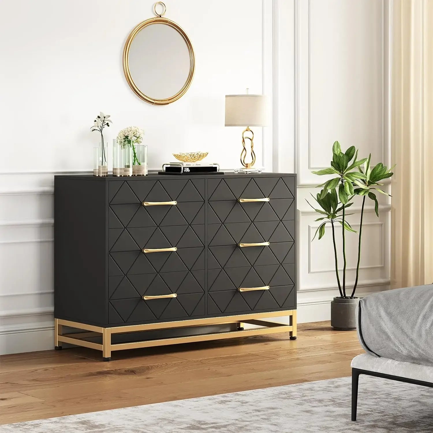 Dresser for Bedroom  TV Stand Dressers Chest of Drawers for Hallway Entryway