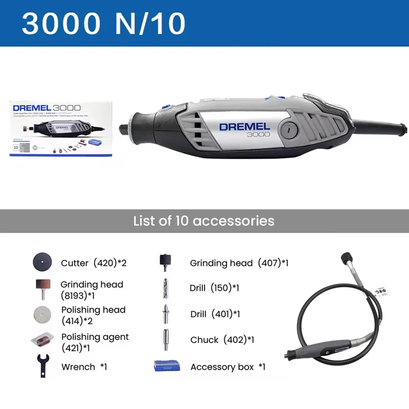 Dremel 3000 1/26 Mini Angle Grinder Rotary Power Tools Multifunctional 5 Speed Polishing Electric for Wood Carving Tools Sets