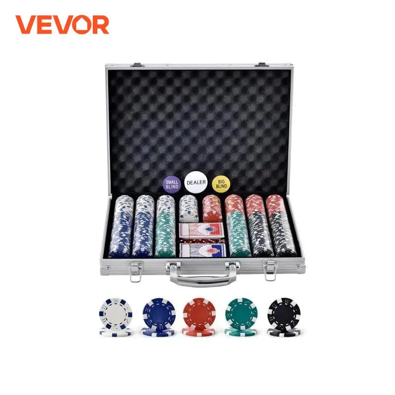 VEVOR Poker Chip Set300-Piece Poker Set Complete Poker Playing Game Set with Aluminum Carrying  Case 11.5 Gram Casino Chips