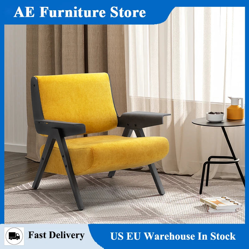 Light Luxury Yellow Lounge Chair Modern Minimalist Home Accent Chair Minimalist Nordic Hotel for Living Room Balcony ArmChair