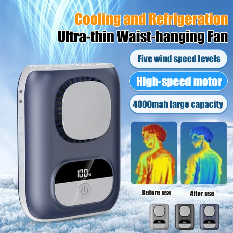 3 in 1 Waist Fan 2025 New Ultra thin Portable Waist Hanging Small Fan