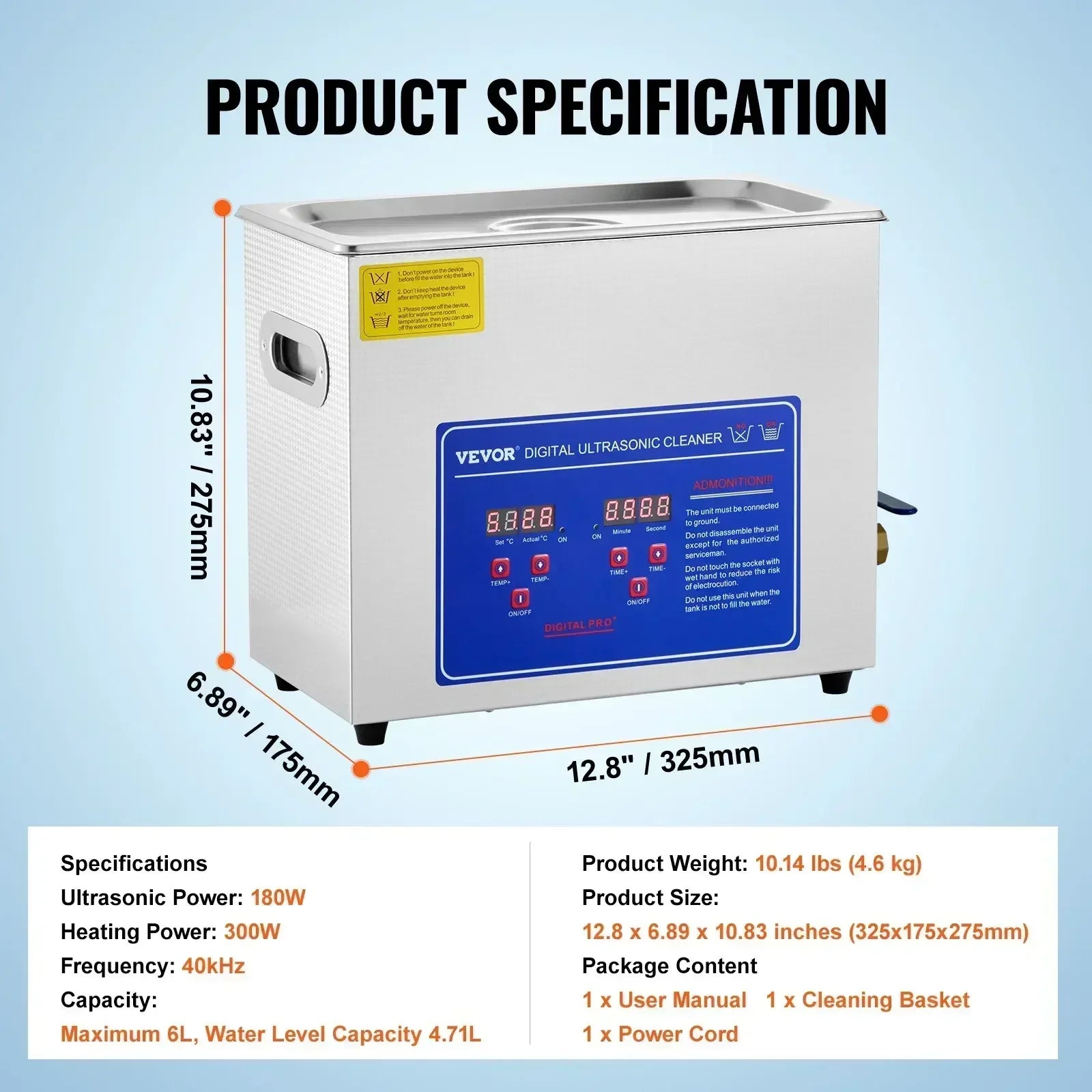 VEVOR 1.3L 2L 3L 6L 10L 15L 22L 30L Ultrasonic Cleaner Lave-Dishes Portable Washing Machine Diswasher Ultrasound Home Appliances