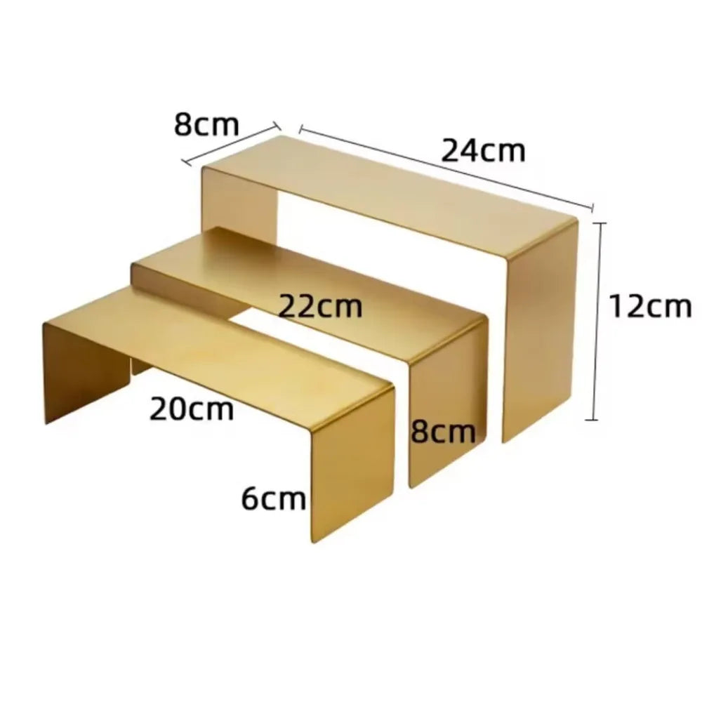 Purse Display Stand 3pc/set Stainless Steel Risers Display Stand,  Risers for Display Perfume Handbag Shoe Display Holder Stands