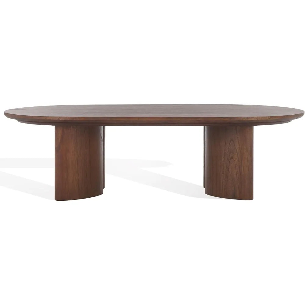 SAFAVIEH Couture Collection Barnard Walnut Oval Solid Wood Coffee Table