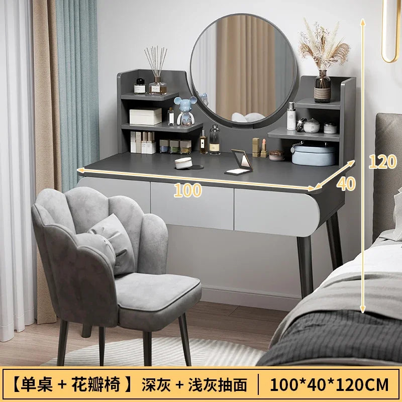 Black Girls Makeup Vanity Table Dresser Stand Drawers Storage Makeup Table Bedroom Desk Coiffeuse De Chambre Home Furniture