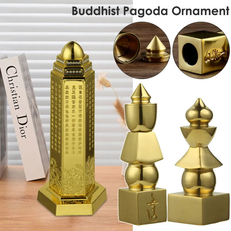 1Pc Buddhist Feng Shui Brass Five Element Pagoda-amulet Can Be Equipped With Tibetan Treasures Pagoda Heaven And Earth