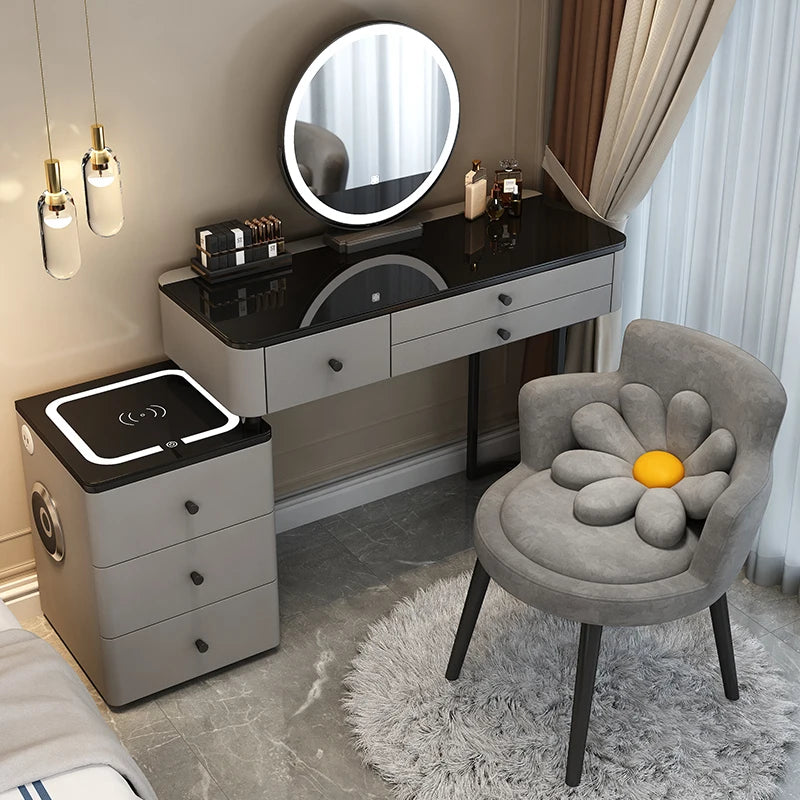 Dresser Drawer for Clothes Saint Vanity Makeup Table with Mirror and Chair Furniture Comfortable with Drawers Banity Wardrobe