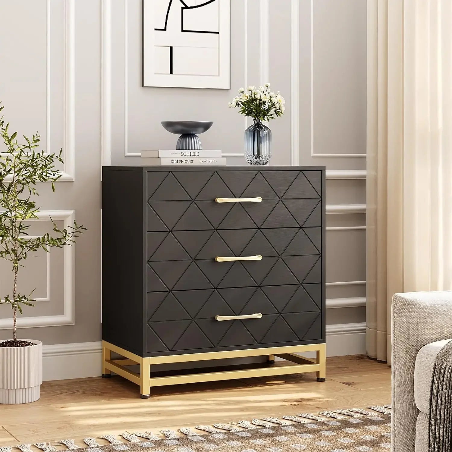 Dresser for Bedroom  TV Stand Dressers Chest of Drawers for Hallway Entryway