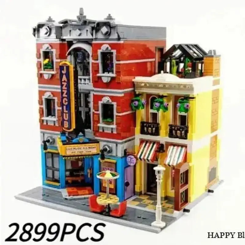 2899pcs Street View Creating Jazz Club & Pizzeria Shop Modular House Model 10312-Bricks Holiday Birthday Gifts