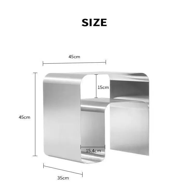 Side Table Integrally Molded Storage Cabinet Coffee Desks  Vintage Bauhaus Antique Minimalist Stainless Steel Bedside Table