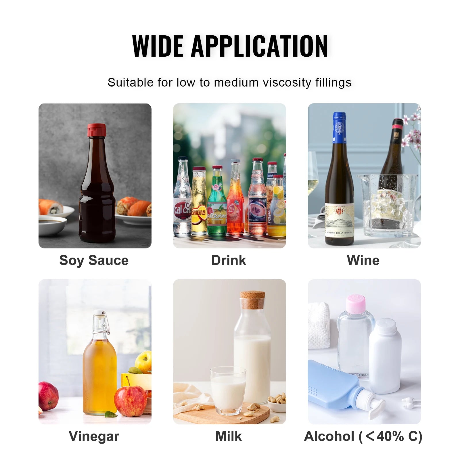 VEVOR 10-4000ml Liquid Filling Machine Automatic Bottle Filler Machine with Single Nozzle Digital Control for Milk Water Wine