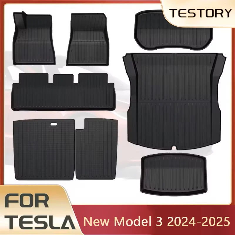 Floor Mats Cargo Liner For Tesla Model 3 2025 Highland Waterproof Anti-slip Trunk Mat TPE Pads Model 3 2024 Highland Accessories