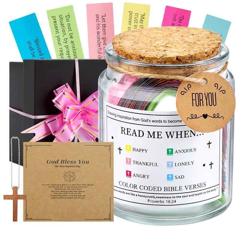 Bible Verse Jar Read Me When Bible Verses Jar for Emotions and Feelings Christian Gift for Women Valentine's Day Gift Prayer Jar