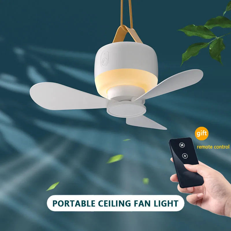 Outdoor camping Small ceiling fan Indoor Outdoor Portable ceiling fan