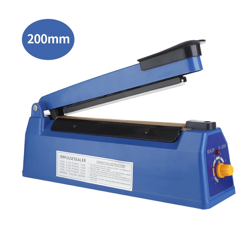 100/200mm Manual Heat Seal Machine Household Impulse Vacuum Sealing Food Meat Sealer Plastic Bags For Home Kitchen Storage