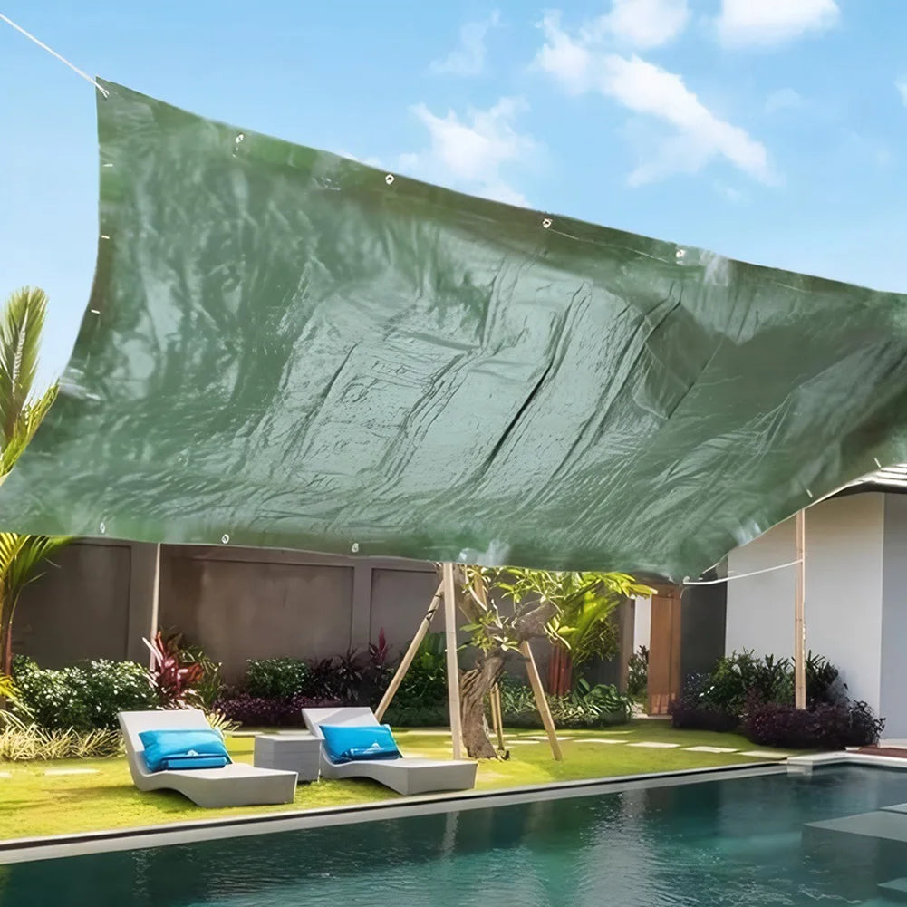 3mx4mx5m/2m Large Tarpaulin Waterproof Heavy Duty Tarp Rain Cover Reinforced Multipurpose Outdoor Garden Backyard Awning Canopy