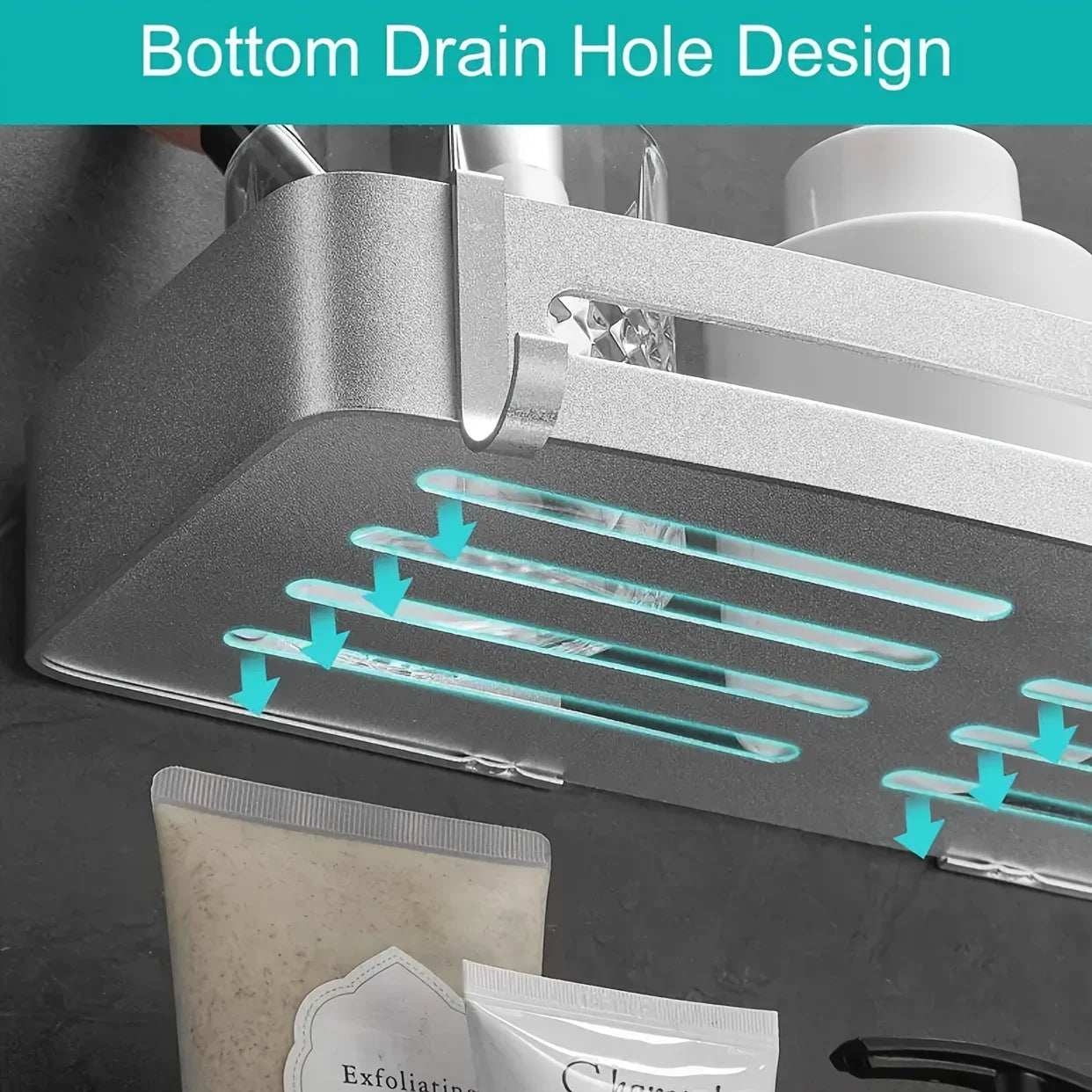 Shower Caddy Bathroom Shelves, 2 Pack with Tower Rack and Hooks, Aluminium Shower Organizer for Bathroom Storage & Home Decor