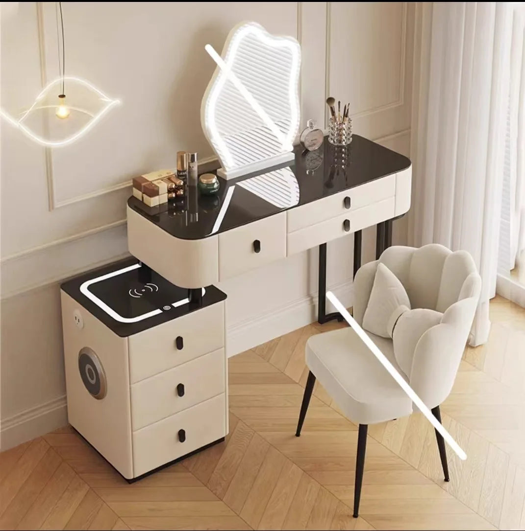 Modern Multi-functional Smart Vanity Dresser Mirror With Lights for Bedroom Furniture Dresser With Lights