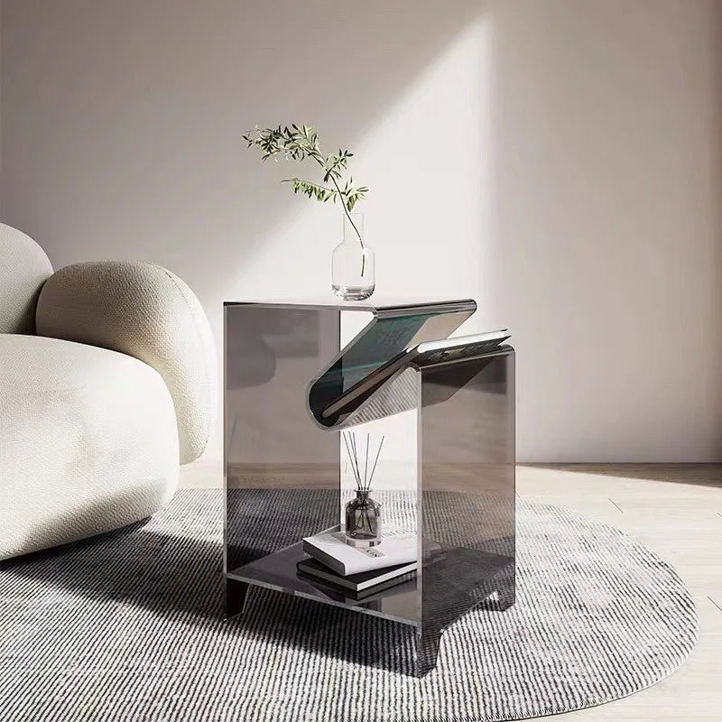 Acrylic Simple Modern Creative Living Room Coffee Table Beside Sofa Nordic Light Luxury Bedroom Bedside Table Art Corner Table