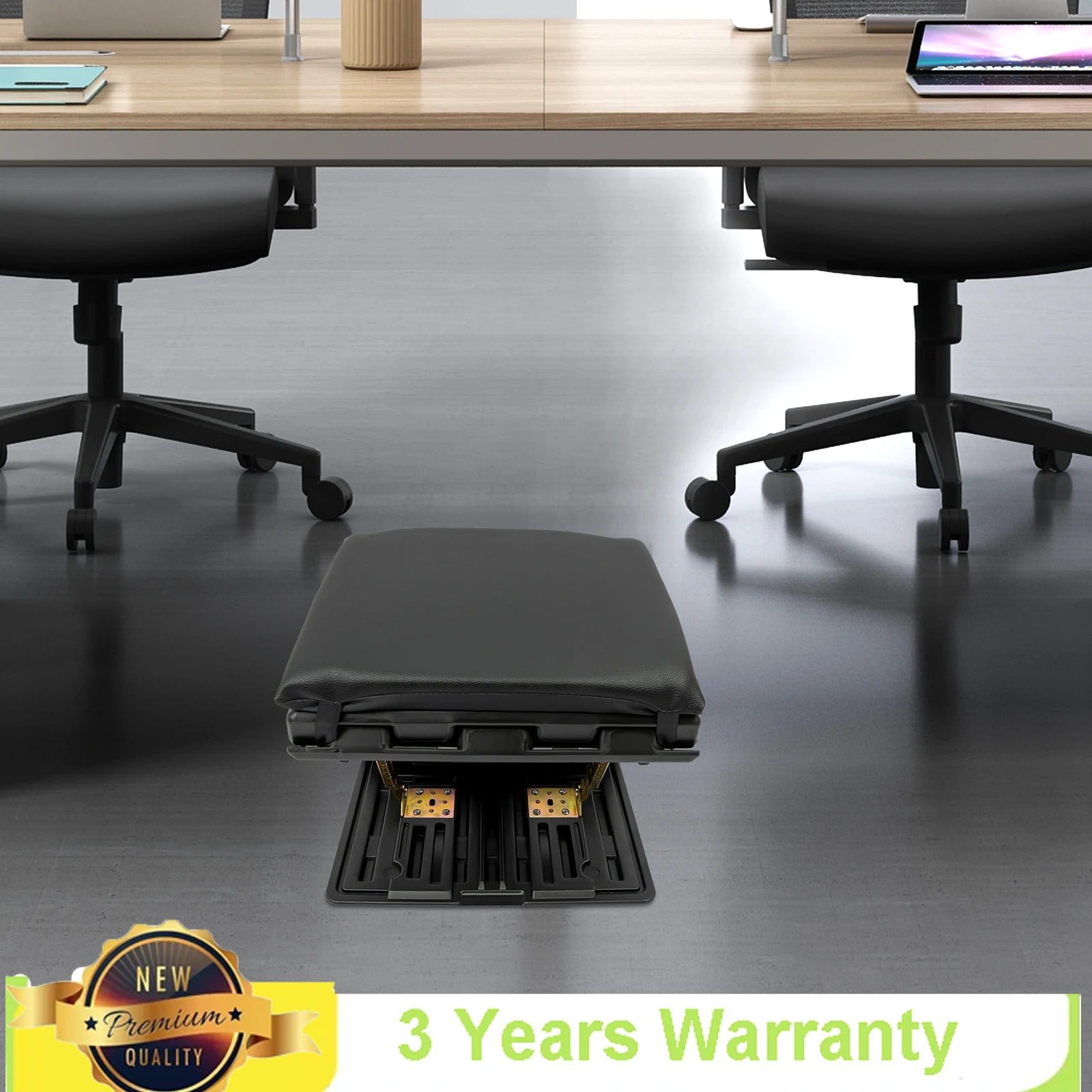 Bymaocar Black Ergonomic Foldable Footstool,Portable Footrest W/ Angle Adjustment Function,176.3lbs Load Bearing Forcars,trains