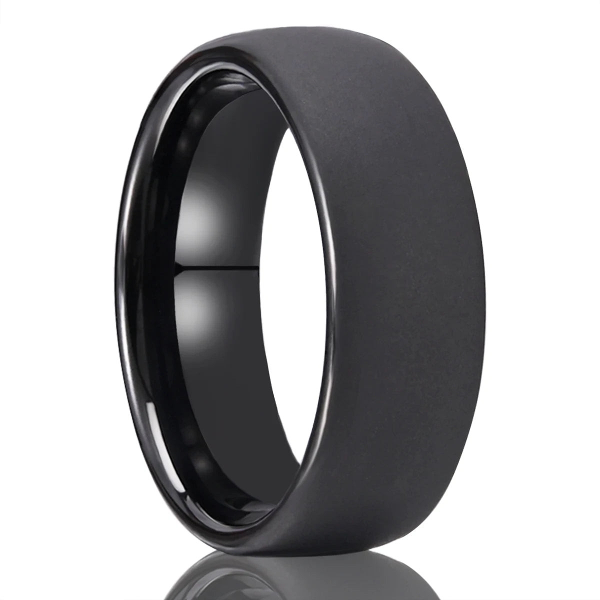 Black Tungsten Carbide Wedding Ring - Matte Finish Comfort Fit Band for Men & Women | AlluCanFind